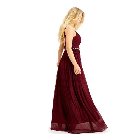 SPEECHLESS Womens Spaghetti Strap Full-Length Evening Empire Waist Dress - Picture 3 of 4